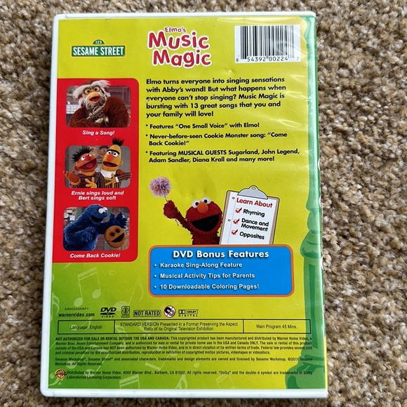 Sesame Street Elmo’s Music Magic Educational DVD - Picture 2 of 4